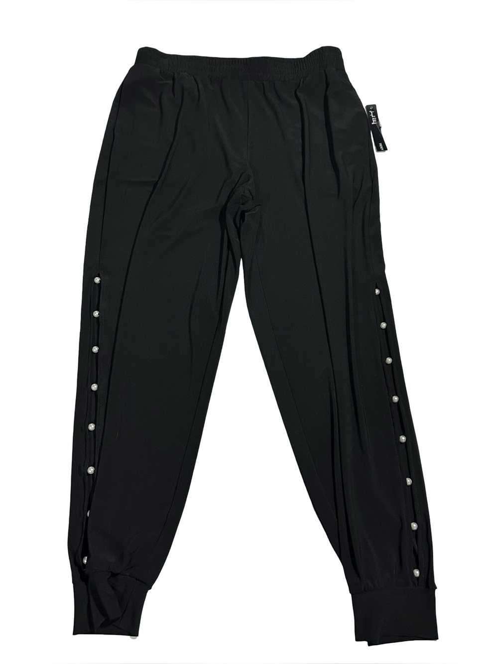Joseph Ribkoff Harper Pants Sz 10 M Black Pearl Slit Split Leg Jogger 191112 NWT